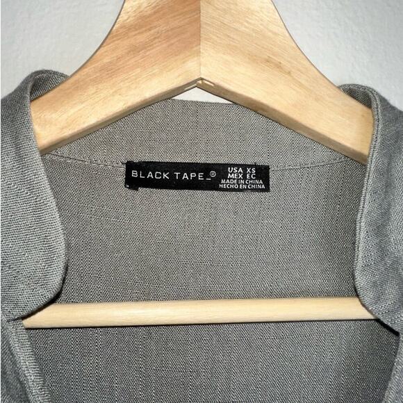Black Tape Long Sleeve Linen Blend Button Up Tunic V-Neck Light Gray Size XS - Picture 3 of 8